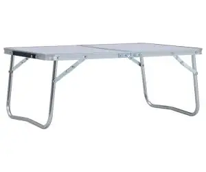 vidaXL Masă de camping pliabilă, alb, 60 x 40 cm, aluminiu