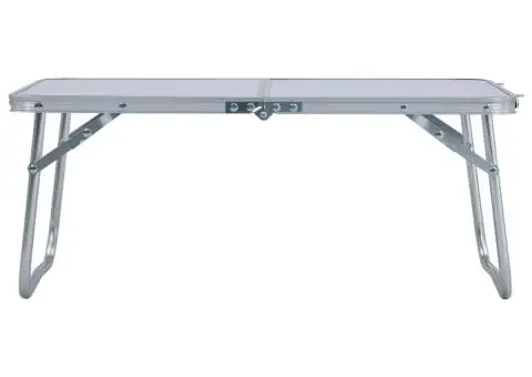 Masă de camping pliabilă, alb, 60 x 40 cm, aluminiu - 2/5