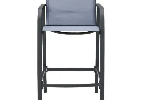 Scaune de bar de grădină, 2 buc., gri, textilenă - 3/5