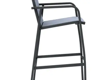 Scaune de bar de grădină, 2 buc., gri, textilenă - 4/5