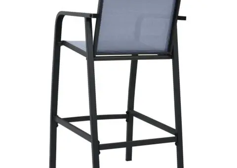 Scaune de bar de grădină, 2 buc., gri, textilenă - 5/5