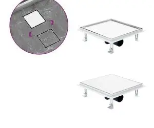 vidaXL Rigolă de duș capac plat gresie 2-în-1 28x28 cm oțel inoxidabil