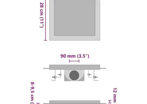 Rigolă de duș capac plat gresie 2-în-1 28x28 cm oțel inoxidabil - 2/5