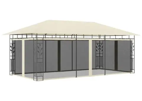 Pavilion cu plasă anti-țânțari, crem, 6 x 3 x 2,73 m - 1/5
