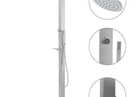 Duș de grădină, oțel inoxidabil, drept - 1/5