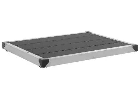 Cădiță de duș de exterior gri 80x62 cm WPC și oțel inoxidabil - 1/5