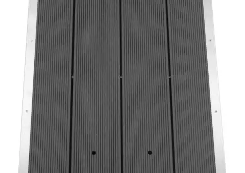 Cădiță de duș de exterior gri 80x62 cm WPC și oțel inoxidabil - 2/5