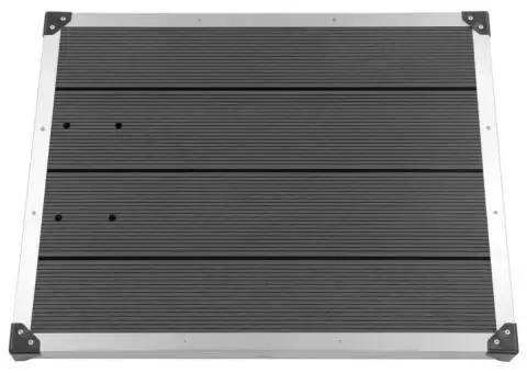 Cădiță de duș de exterior gri 80x62 cm WPC și oțel inoxidabil - 3/5