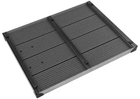 Cădiță de duș de exterior gri 80x62 cm WPC și oțel inoxidabil - 4/5