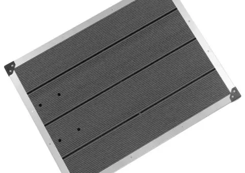 Cădiță de duș de exterior gri 80x62 cm WPC și oțel inoxidabil - 5/5