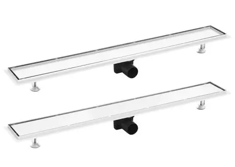 Rigolă de duș cu capac 2-în-1, 93 x 14 cm, oțel inoxidabil - 2/5