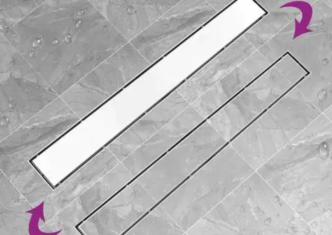 Rigolă de duș cu capac 2-în-1, 93 x 14 cm, oțel inoxidabil - 4/5