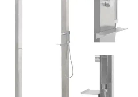 Duș de grădină, oțel inoxidabil, jeturi duble - 1/5