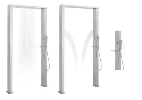 Duș de grădină, oțel inoxidabil, jeturi duble - 2/5