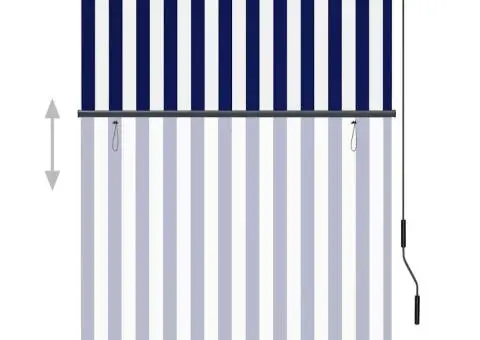 Jaluzea tip rulou de exterior, albastru și alb, 120 x 250 cm - 3/5