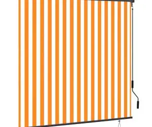vidaXL Jaluzea tip rulou de exterior, alb și portocaliu, 160 x 250 cm