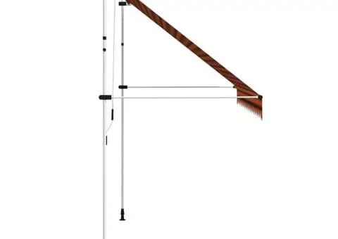 Copertină retractabilă manual, portocaliu și maro, 350 cm - 4/5