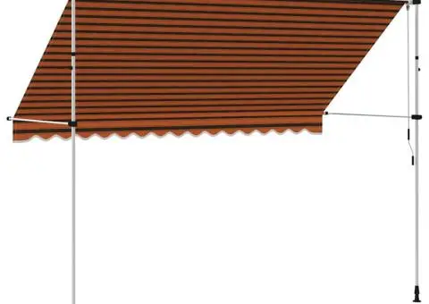 Copertină retractabilă manual, portocaliu și maro, 350 cm - 5/5