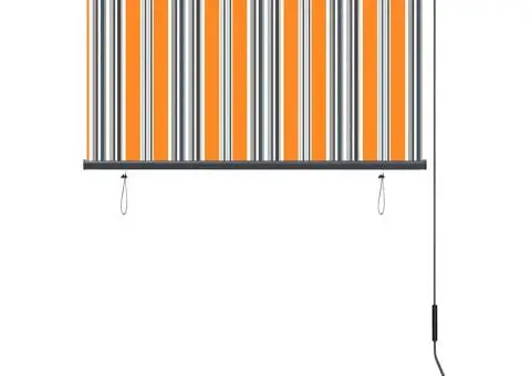 Jaluzea tip rulou de exterior, galben și albastru, 100 x 250 cm - 4/5