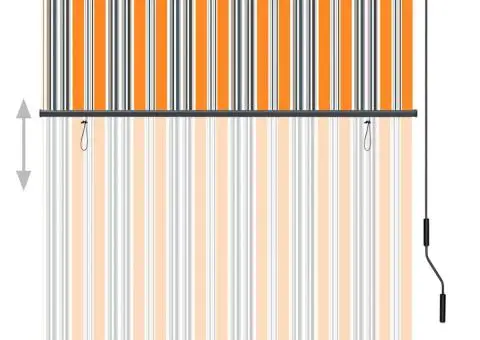 Jaluzea tip rulou de exterior, galben și albastru, 140 x 250 cm - 3/5