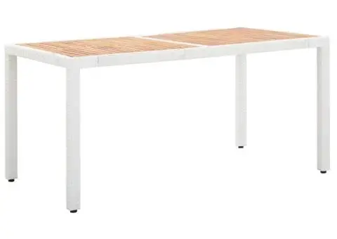 Set mobilier de exterior, 7 piese, alb, poliratan - 2/5