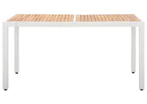 Set mobilier de exterior, 7 piese, alb, poliratan - 3/5