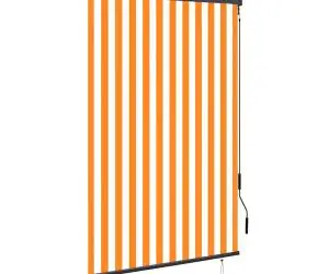 vidaXL Jaluzea tip rulou de exterior, alb și portocaliu, 120 x 250 cm