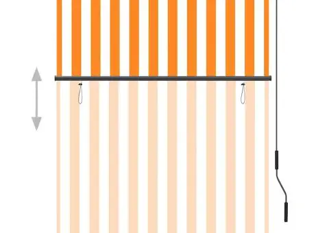 Jaluzea tip rulou de exterior, alb și portocaliu, 120 x 250 cm - 3/5