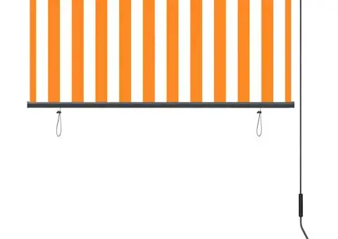 Jaluzea tip rulou de exterior, alb și portocaliu, 120 x 250 cm - 4/5