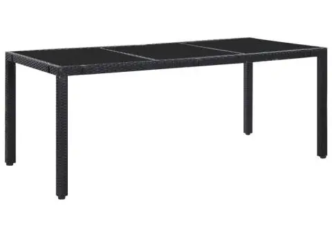 Set mobilier de exterior, 9 piese, negru, poliratan - 2/5