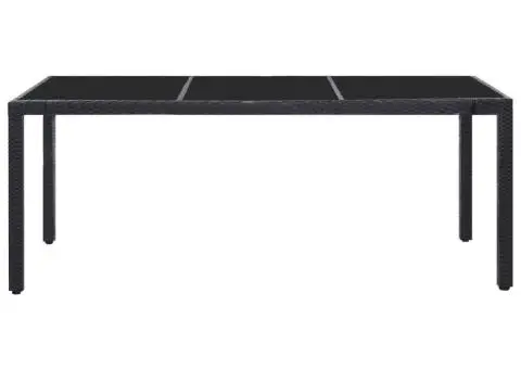 Set mobilier de exterior, 9 piese, negru, poliratan - 3/5