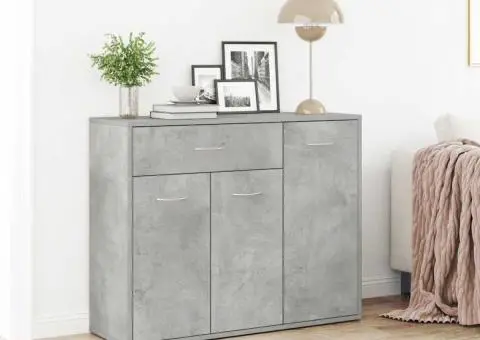 Dulap, gri beton, 88 x 30 x 70 cm, lemn prelucrat - 1/5