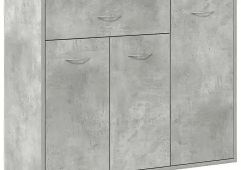 Dulap, gri beton, 88 x 30 x 70 cm, lemn prelucrat - 2/5