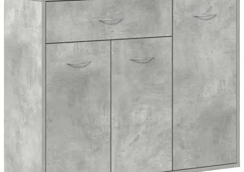 Dulap, gri beton, 88 x 30 x 70 cm, lemn prelucrat - 4/5