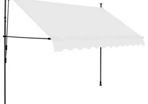 Copertină retractabilă manual cu LED, crem, 250 cm - 2/5