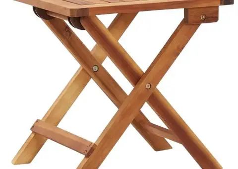 Măsuță de cafea pliabilă de gradină, 40x40x40cm, lemn de acacia - 1/5