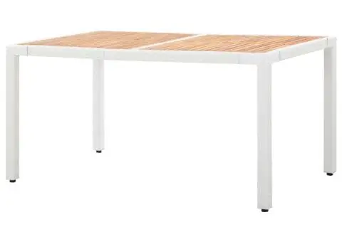 Set mobilier de exterior, 7 piese, alb, poliratan - 4/5