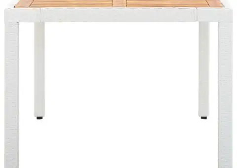 Set mobilier de exterior, 7 piese, alb, poliratan - 5/5