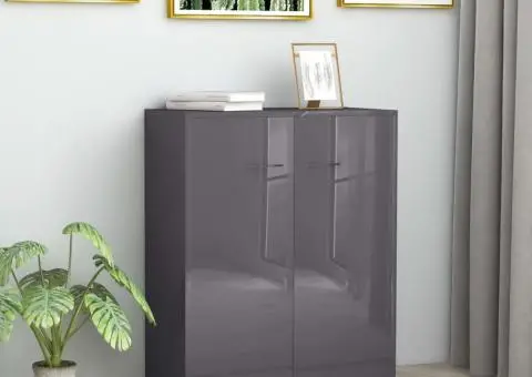 Dulap, gri extralucios, 60x30x75 cm, lemn prelucrat - 1/5