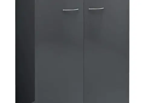 Dulap, gri extralucios, 60x30x75 cm, lemn prelucrat - 2/5