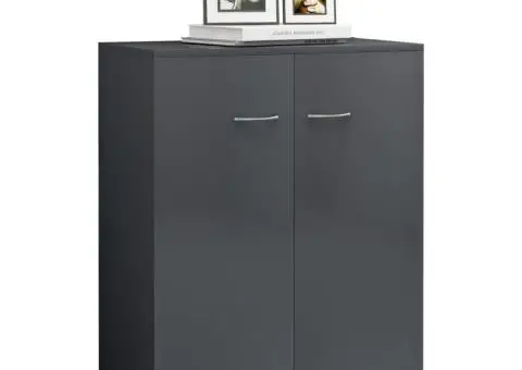 Dulap, gri extralucios, 60x30x75 cm, lemn prelucrat - 4/5