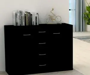 vidaXL Dulap, negru, 88 x 30 x 65 cm, lemn prelucrat