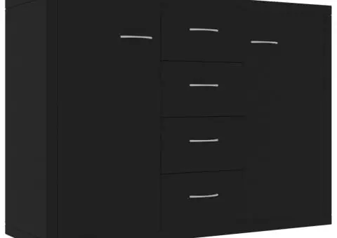 Dulap, negru, 88 x 30 x 65 cm, lemn prelucrat - 2/5