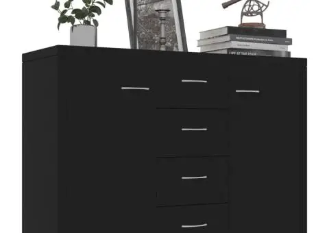 Dulap, negru, 88 x 30 x 65 cm, lemn prelucrat - 3/5