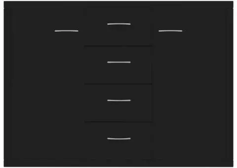 Dulap, negru, 88 x 30 x 65 cm, lemn prelucrat - 4/5