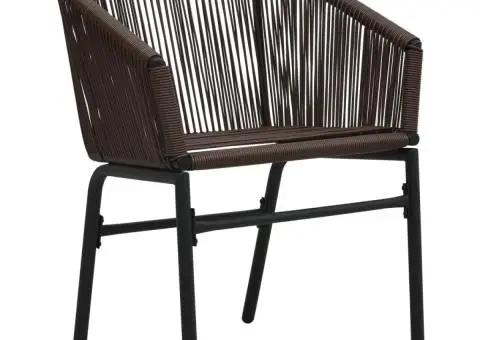 Set mobilier de bistro cu perne, 3 piese, maro, ratan PE - 4/5