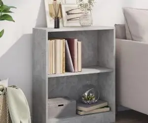 vidaXL Bibliotecă, gri beton, 60x24x76 cm, lemn compozit