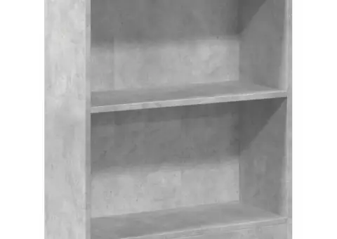 Bibliotecă, gri beton, 60x24x76 cm, lemn compozit - 2/5