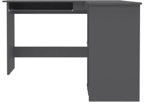 Birou de colț în formă de L, gri, 120x140x75 cm, lemn prelucrat - 4/5