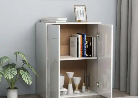 Dulap, alb extralucios, 60x30x75 cm, lemn prelucrat - 3/5